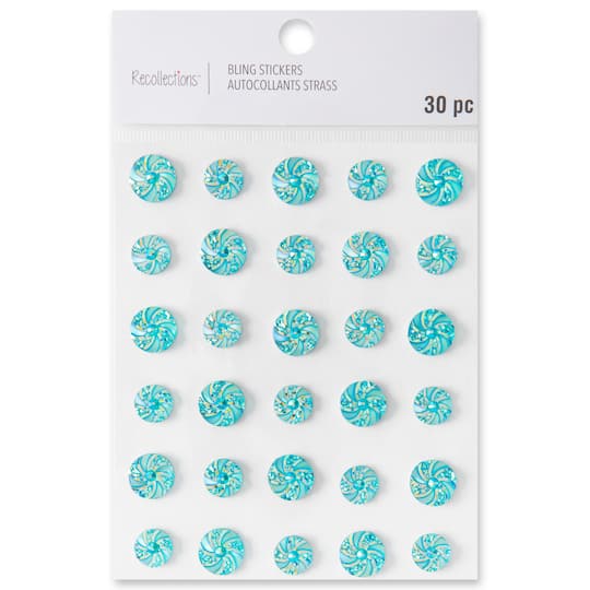 Aqua Iridescent Bling Pinwheel Stickers By Recollections™